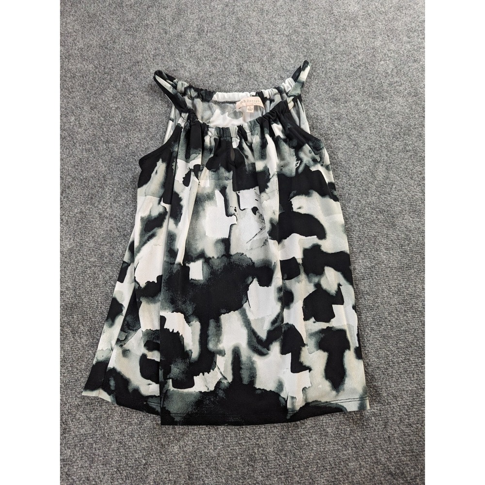 Philosophy Top Blouse Womens L  in Black and White Sleeveless